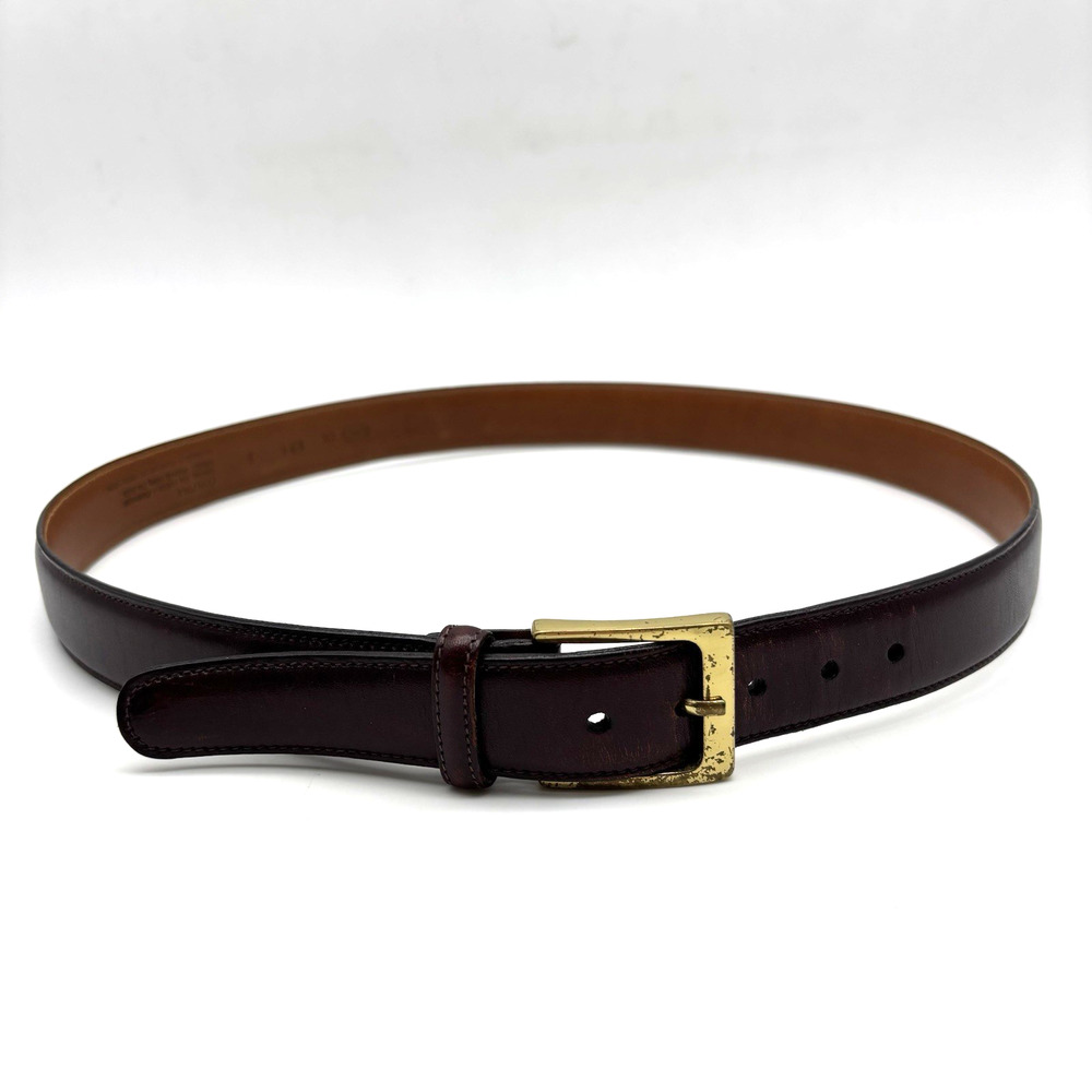 Vintage Trafalgar 1713 Cortina Oxblood Leather Bass Buckle Belt 36 Handmade USA - Picture 3 of 13